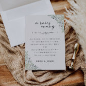 Smaragdgroene bruiloft in liefdevolle herinnering, kaart