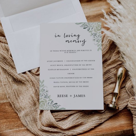 Smaragdgroene bruiloft in liefdevolle herinnering, kaart