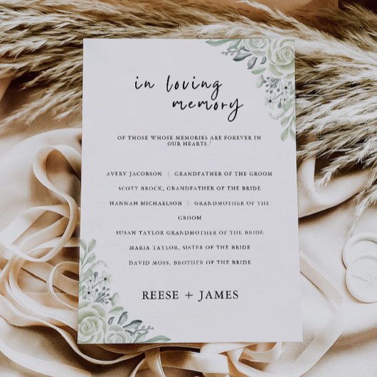 Smaragdgroene bruiloft in liefdevolle herinnering, kaart