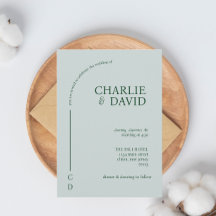 Smaragdgroene bruiloft uitnodigingen