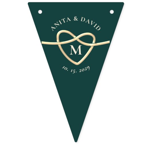 Smaragdgroene bruiloft vlaggetjes (Tweede vlag)