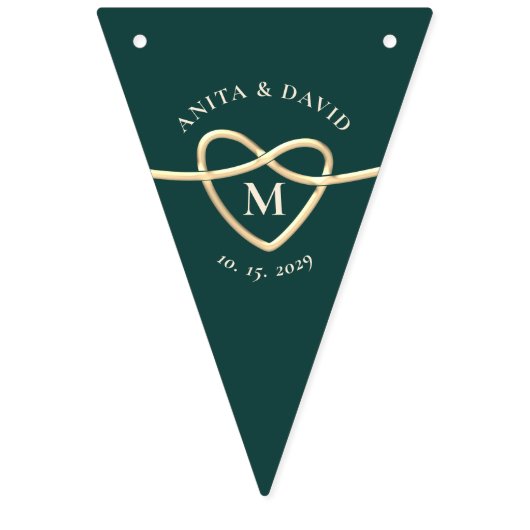 Smaragdgroene bruiloft vlaggetjes (Eerste vlag)