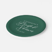 Smaragdgroene Bruiloftsparties Op Maat Papieren Bordje (Gekanteld)