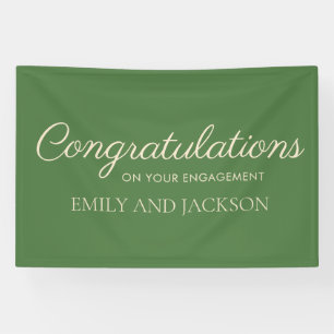 Smaragdgroene champagne elegante script verlovings spandoek
