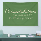 Smaragdgroene champagne elegante script verlovings spandoek (Beurs)