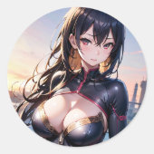 Smaragdgroene charme ronde sticker (Voorkant)