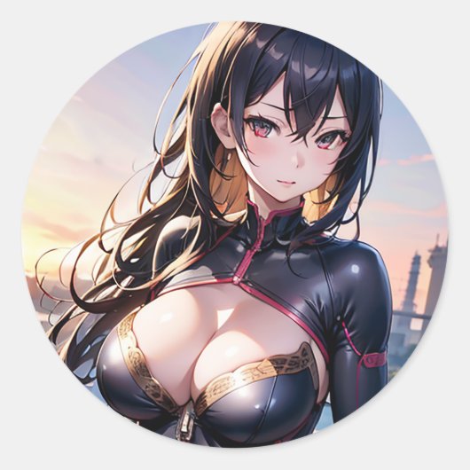 Smaragdgroene charme ronde sticker (Voorkant)