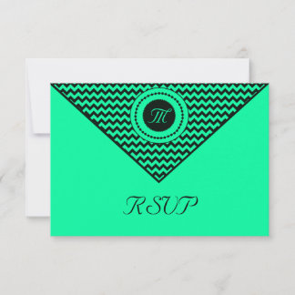 Smaragdgroene Chevron RSVP Kaartje