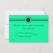 Smaragdgroene Chevron RSVP Kaartje (Achterkant)