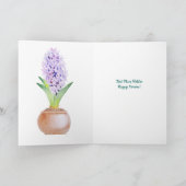 Smaragdgroene de Hyacint van Norooz Feestdagen Kaart (Binnen)