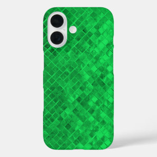 smaragdgroene diamant metalen tegels iPhone 16 hoesje