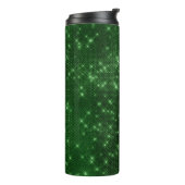 Smaragdgroene diamanten paillet thermosbeker (Gedraaid links)