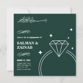 Smaragdgroene diamanten ring moslim-huwelijksaanzo kaart (Voorkant)