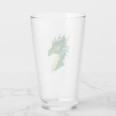 Smaragdgroene Draak Portret Kop Fantasie Glas (Achterkant)