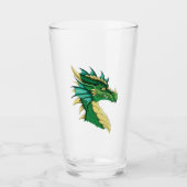 Smaragdgroene Draak Portret Kop Fantasie Glas (Voorkant)