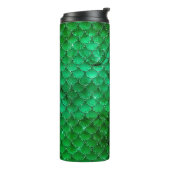 Smaragdgroene draaksschubpatroon thermosbeker (Gedraaid links)