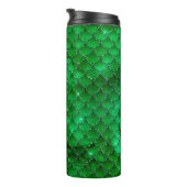 Smaragdgroene draaksschubpatroon thermosbeker (Geroteerd rechts)
