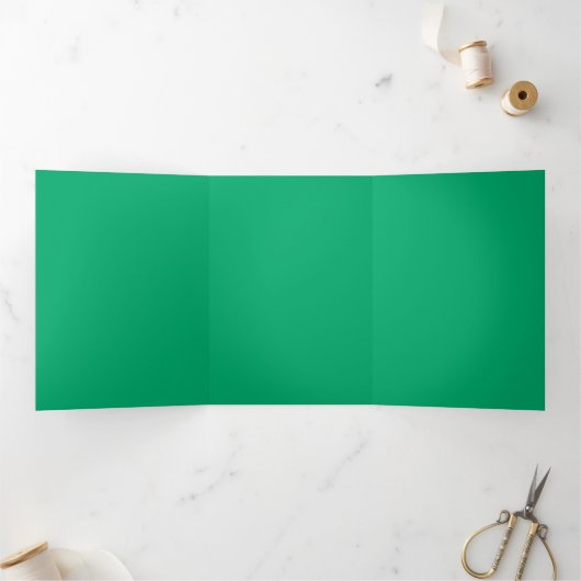 Smaragdgroene drievoudige uitnodiging – Aanpasbaar (Binnen)