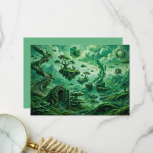 Smaragdgroene droom Surreal landschap Schakeringen Bedankkaart