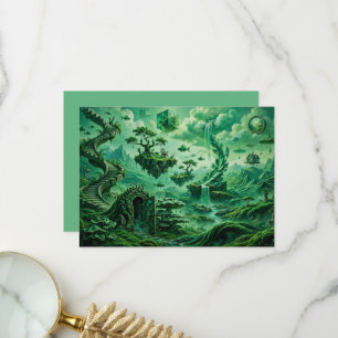 Smaragdgroene droom Surreal landschap Schakeringen Bedankkaart