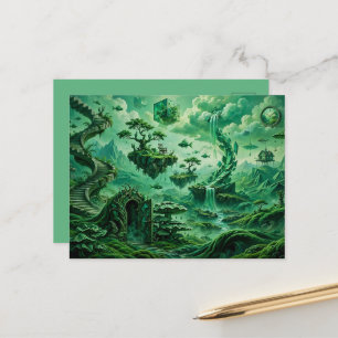 Smaragdgroene droom Surreal landschap Schakeringen Briefkaart