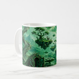 Smaragdgroene droom Surreal landschap Schakeringen Koffiemok
