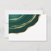 Smaragdgroene edelsteen met gouden RSVP-kaart RSVP Kaartje (Achterkant)