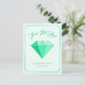 Smaragdgroene edelsteen. Sieraden. 55 Bruiloft Jub Briefkaart (Staand voorkant)