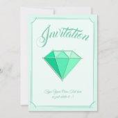 Smaragdgroene edelsteen. Sieraden. 55 Bruiloft Jub Kaart (Voorkant)