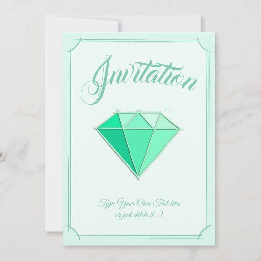 Smaragdgroene edelsteen. Sieraden. 55 Bruiloft Jub Kaart (Voorkant)