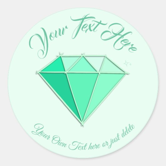 Smaragdgroene edelsteen. Sieraden. 55 Bruiloft Jub Ronde Sticker (Voorkant)