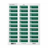 Smaragdgroene Eenvoudige Moderne Chic Script Bruil Etiket (Full Sheet)