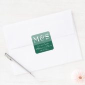 Smaragdgroene Eenvoudige Moderne Chic Script Bruil Vierkante Sticker (Envelop)