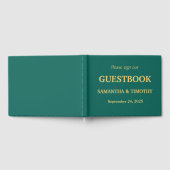 Smaragdgroene Eenvoudige Moderne Minimalistische T Gastenboek (Volledig)