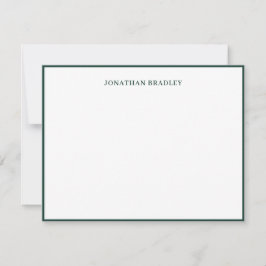 Smaragdgroene Eenvoudige Rand Elegante Typografie Notitiekaartje