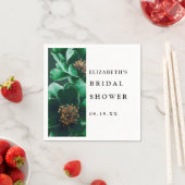 Smaragdgroene Elegante Bloemige Bruiloftsshower Se Servet (Insitu)