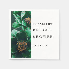 Smaragdgroene Elegante Bloemige Bruiloftsshower Se Servet