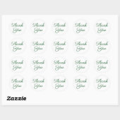 Smaragdgroene Elegante Calligrafie Bedankt Ronde Sticker (Vel)