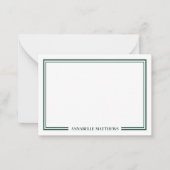 Smaragdgroene Elegante Monogram Notitiekaartje (Voorkant)