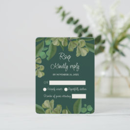 Smaragdgroene Elegante rustieke groene bladeren we RSVP Kaartje
