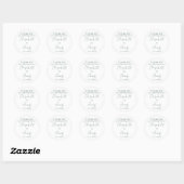 Smaragdgroene Elegante Script Bruiloft Bedankt Ronde Sticker (Vel)