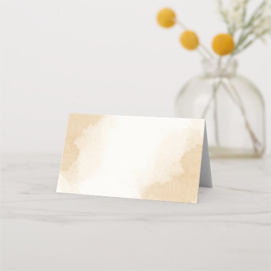 Smaragdgroene en beige gouden bloemen plaatskaartje (Achterkant)