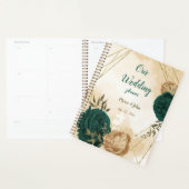 Smaragdgroene en beige gouden bloemen planner (Display)