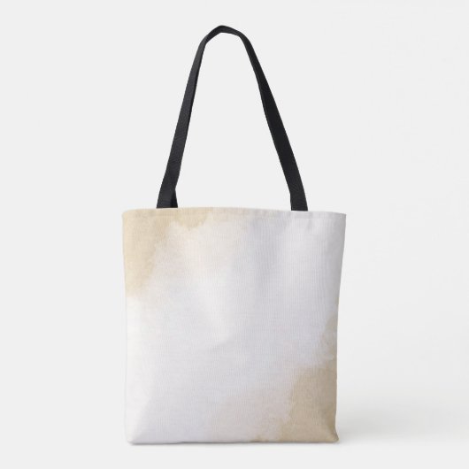 Smaragdgroene en beige gouden bloemen tote bag (Achterkant)