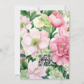Smaragdgroene en Blush Roze Bloemige Bruiloft Kaart (Achterkant)