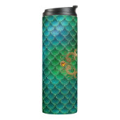 Smaragdgroene en gouden edelsteen Zeemeerminschaal Thermosbeker (Gedraaid links)