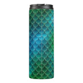 Smaragdgroene en gouden edelsteen Zeemeerminschaal Thermosbeker (Achterkant)