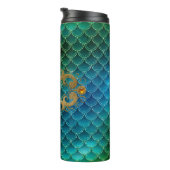 Smaragdgroene en gouden edelsteen Zeemeerminschaal Thermosbeker (Geroteerd rechts)