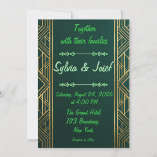 Smaragdgroene en gouden geometrische luxe trouwloc