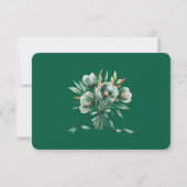 Smaragdgroene en gouden rozen huwelijks save the date (Achterkant)